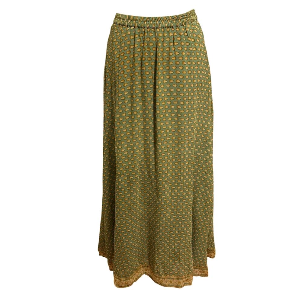 April Cornell Size M Maxi Skirt Boho Indie Full Elastic Waist Pull On